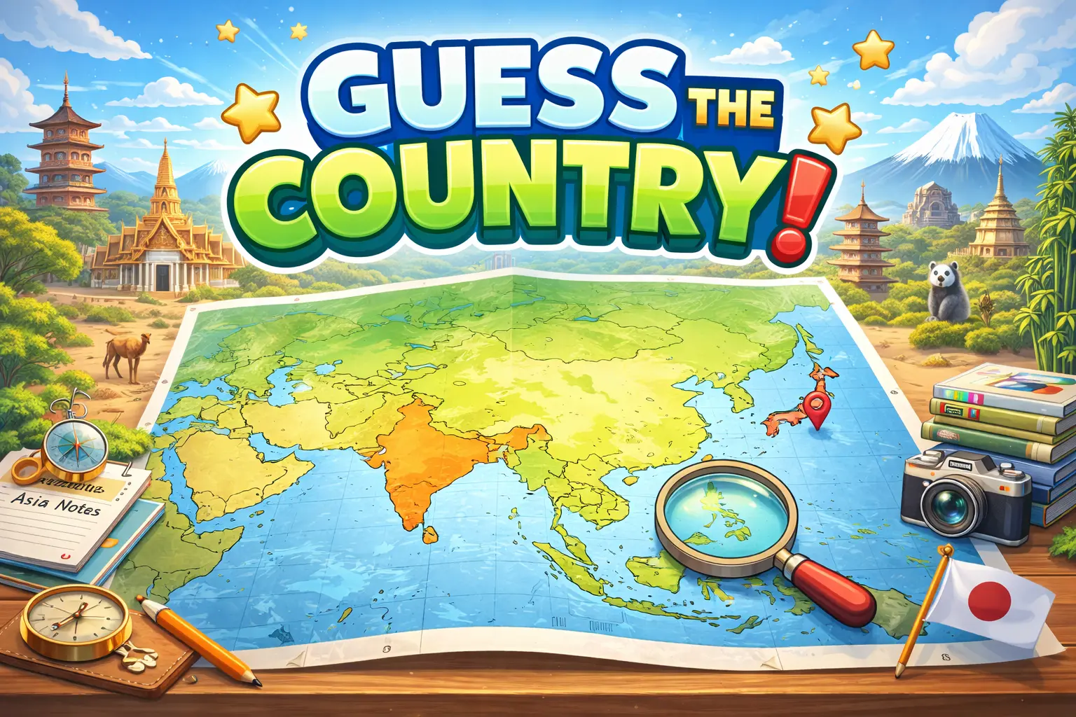 🌏 Guess the Country by Shape – Asia Map Quiz