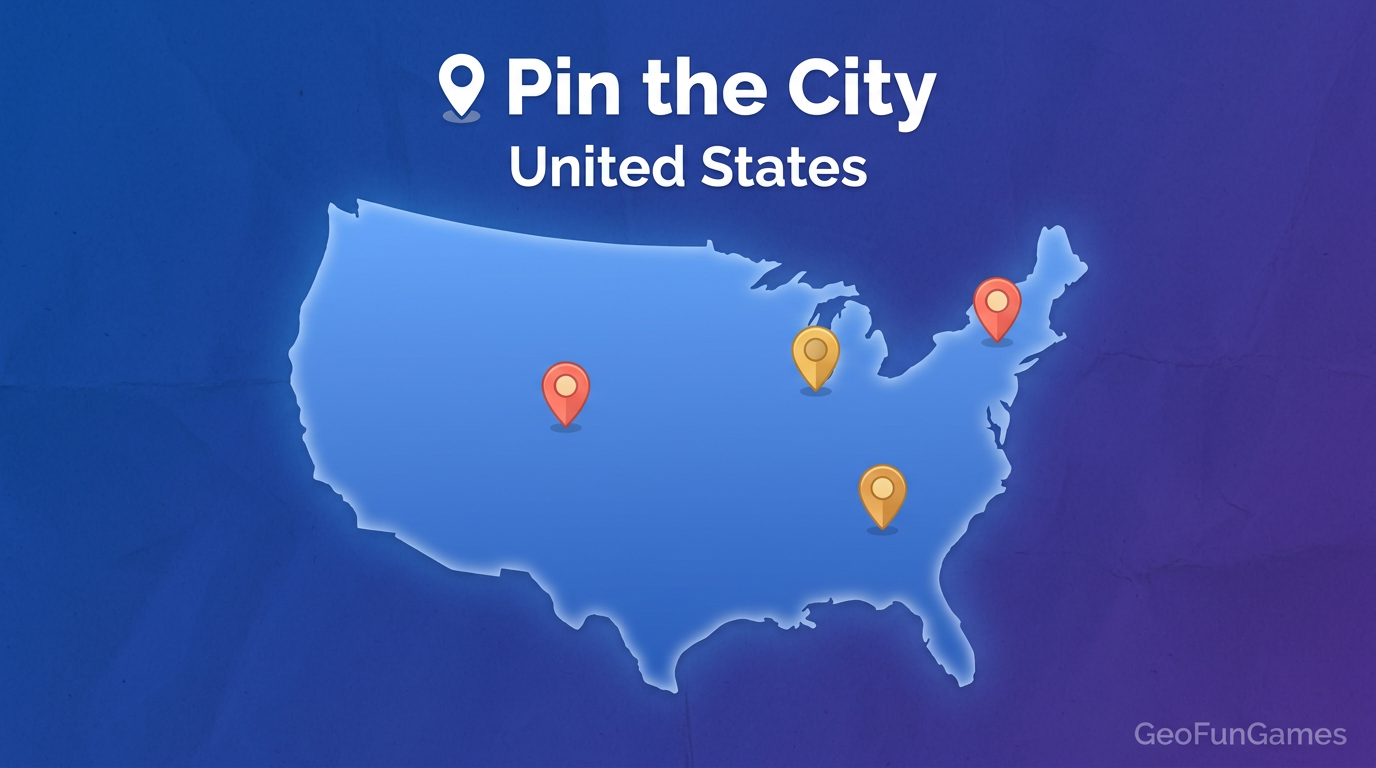 Pin the City - Arkansas: map illustration with pins for this geography game.
