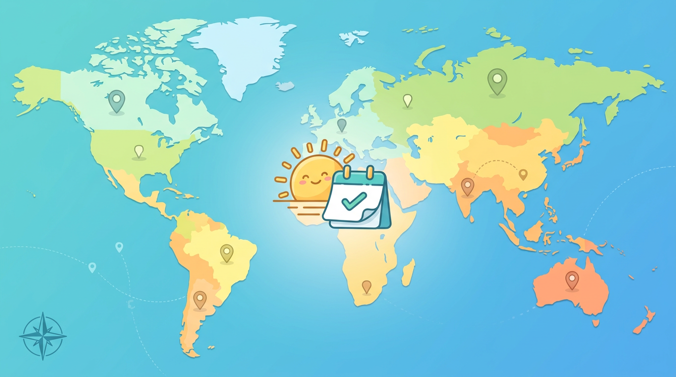 Daglig geo-utfordring: verdenskartillustrasjon til det daglige geografispillet.