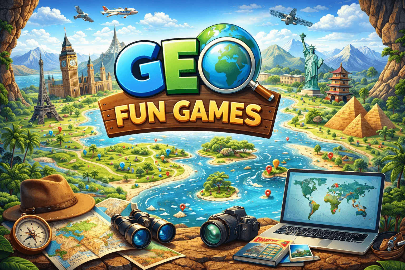 Geografische Weltkartenillustration