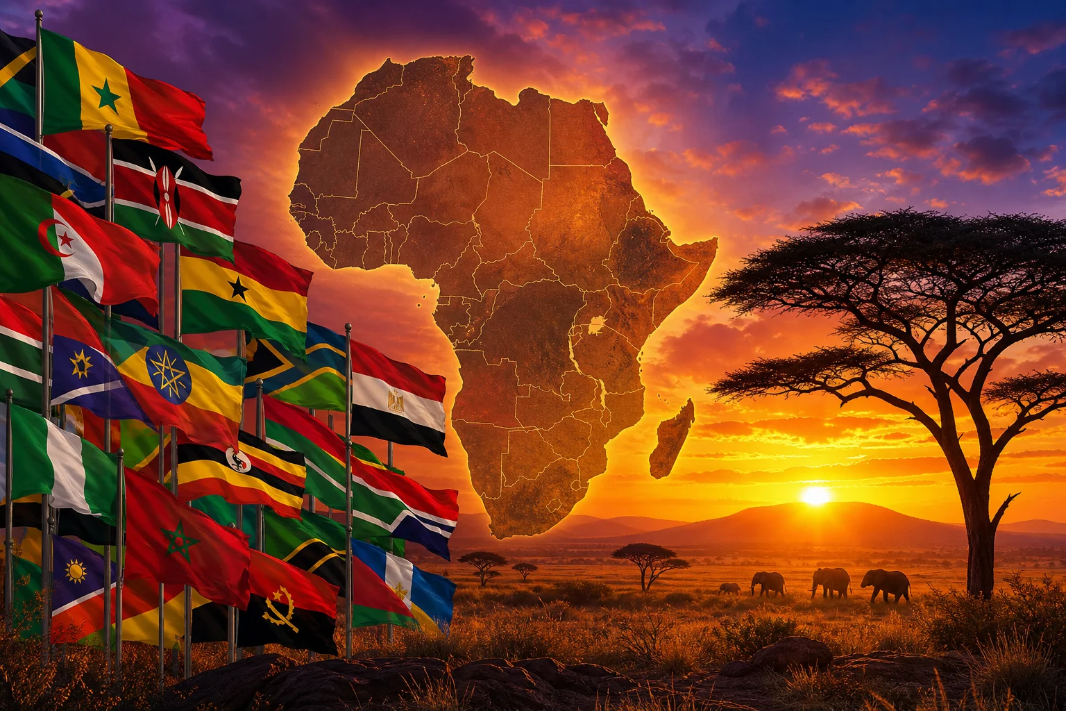 Illustration preview for Flags of Africa - GeoFunGames Learn