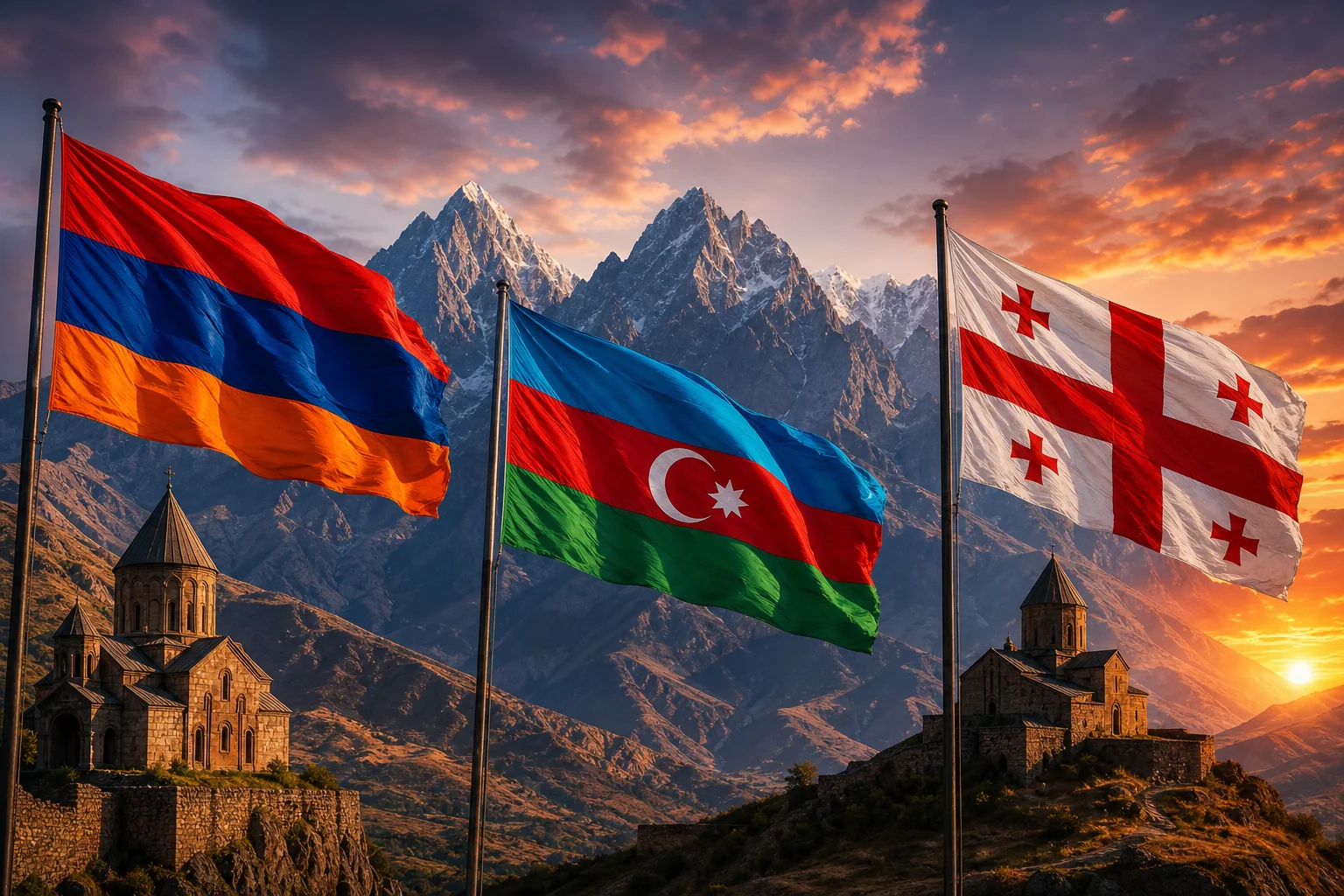 Illustration preview for Flags of the Caucasus - GeoFunGames Learn