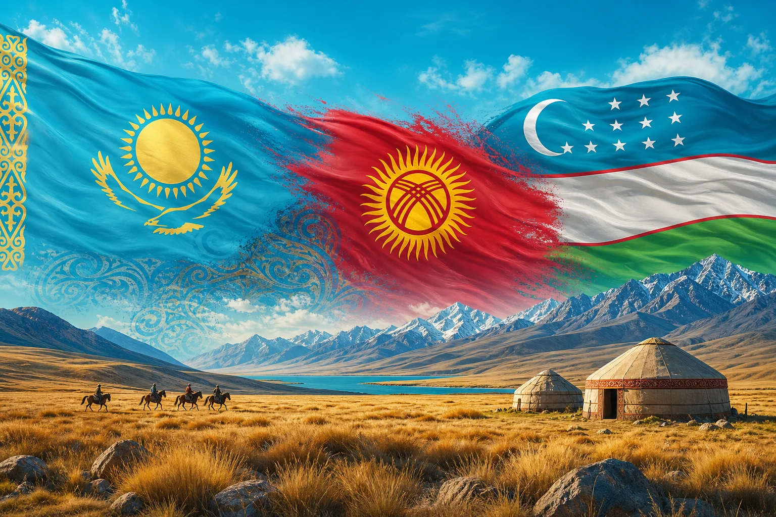 Illustration preview for Flags of Central Asia - GeoFunGames Learn