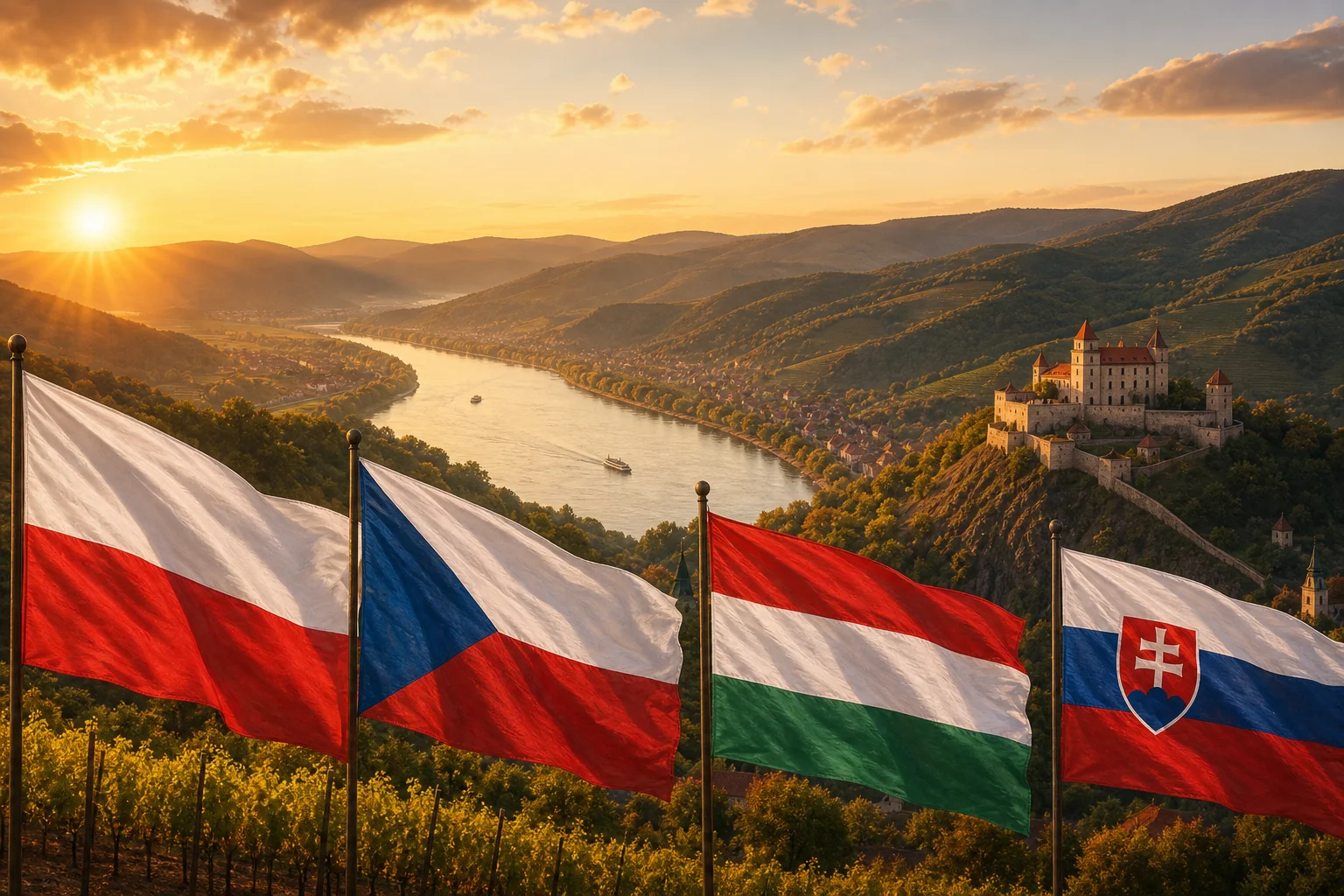 Illustration preview for Flags of Central Europe - GeoFunGames Learn