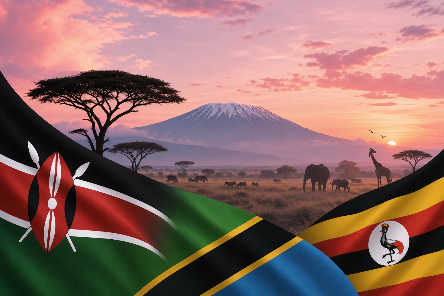 Illustration preview for Flags of East Africa - GeoFunGames Learn