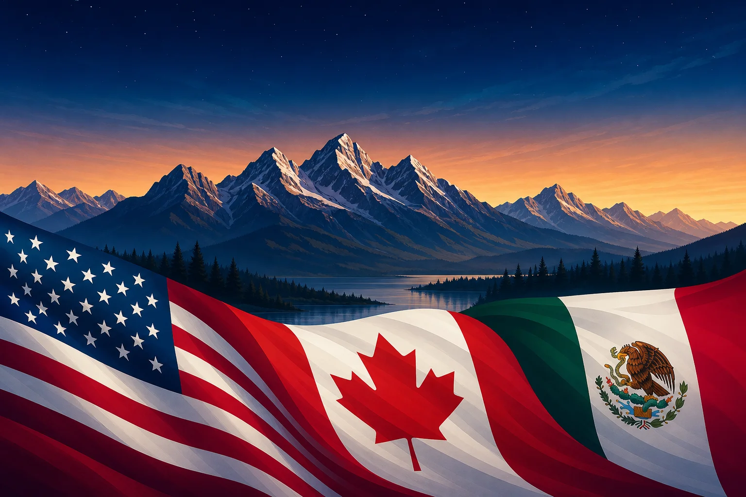 Illustration preview for Flags of North America - GeoFunGames Learn