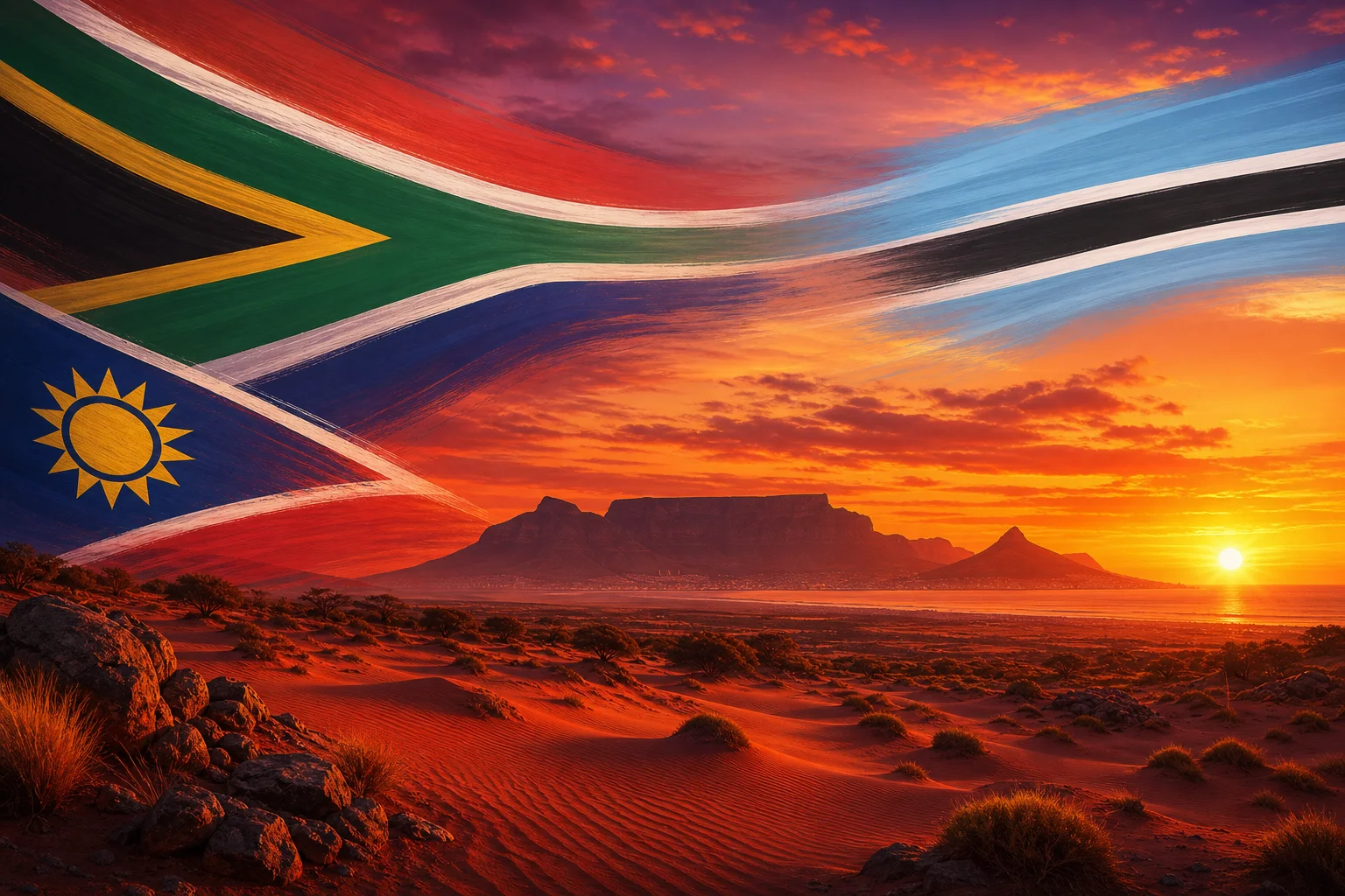 Illustration preview for Flags of Southern Africa - GeoFunGames Learn