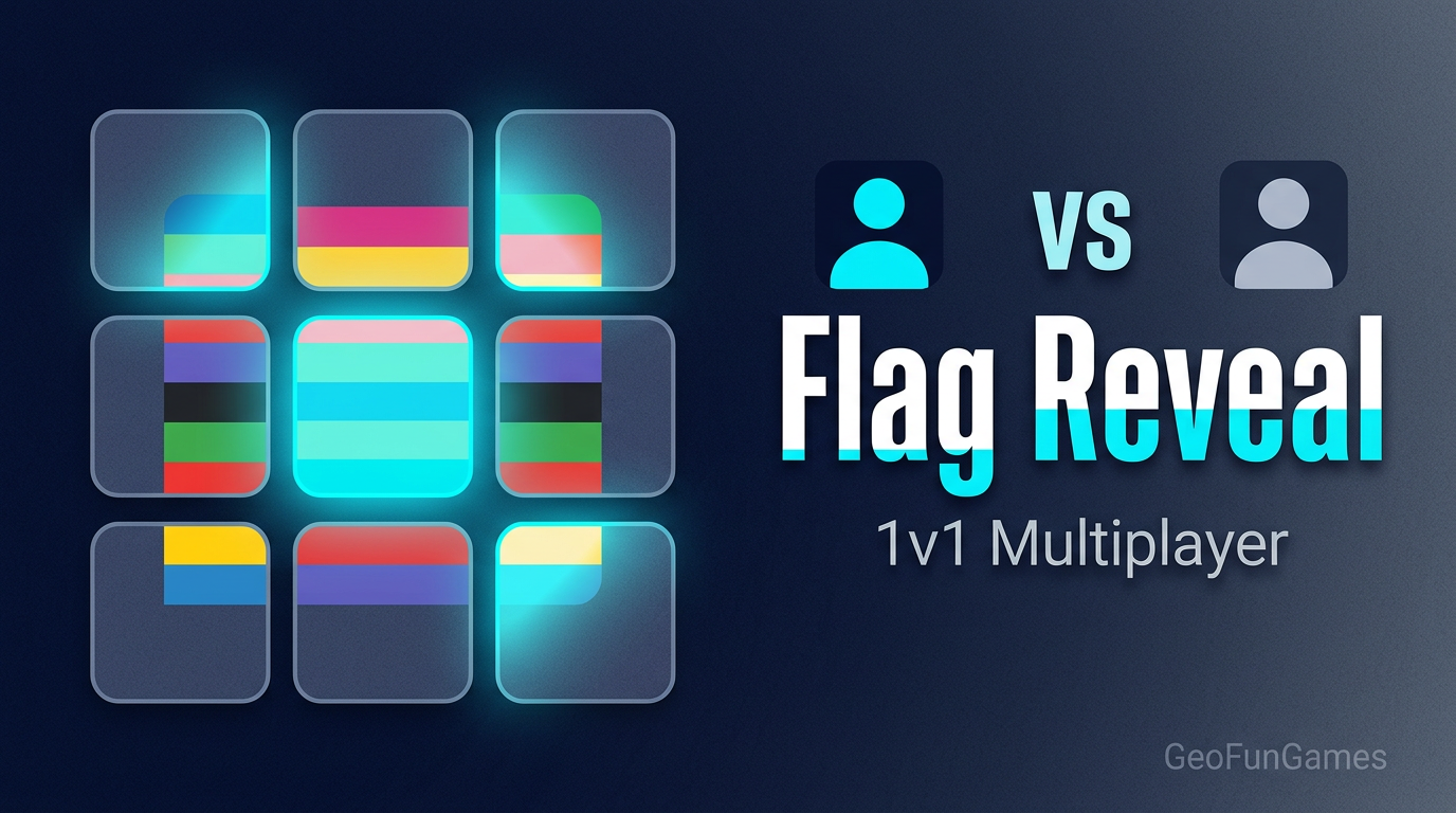 Två spelare tävlar om att gissa en dold flagga i Flag Reveal Multiplayer